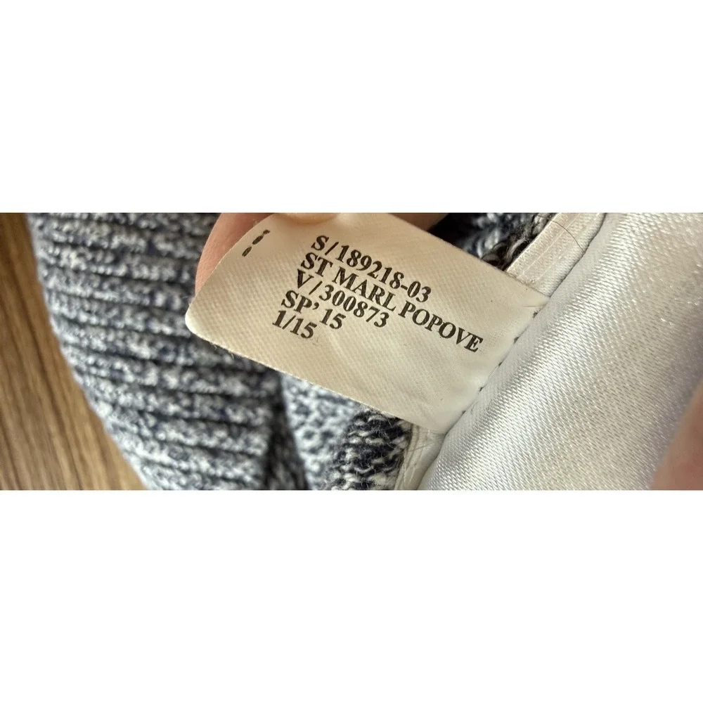 Banana Republic Marled Blue Cotton Henley Style Long Sleeve Pullover Sweater XL